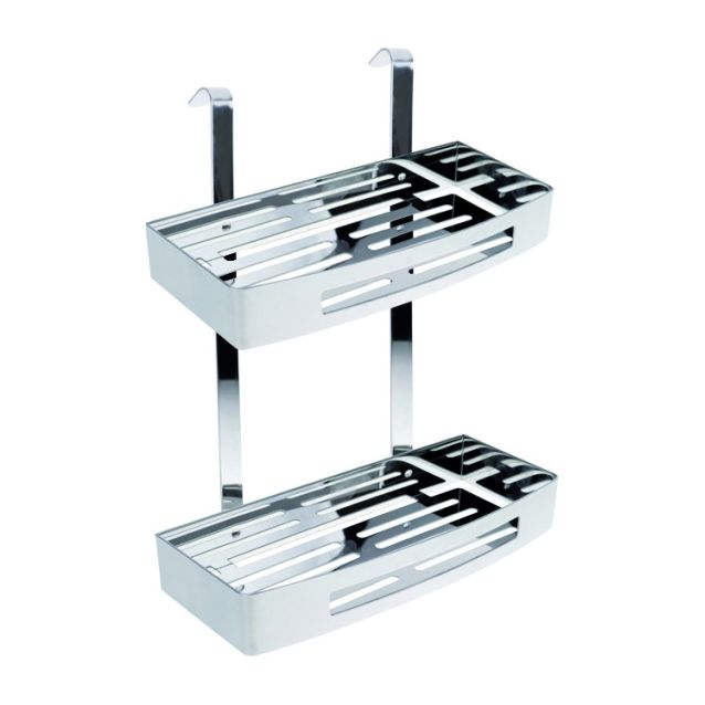 Kaksoissuihkuhylly Bemeta Cytro, 305x115x380 mm, hopea