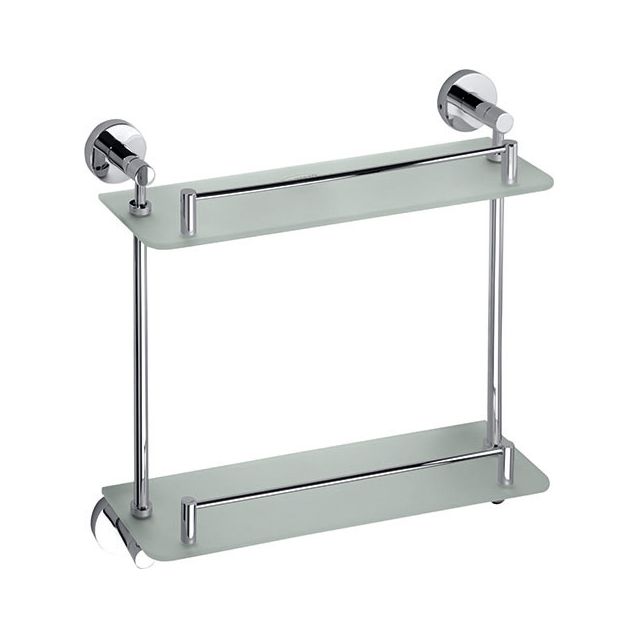 Kylpyhuoneen kaksoishylly Bemeta Omega, 400 mm, kaiteella, hopea