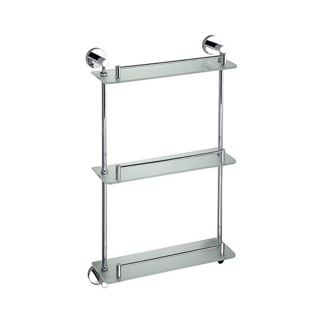 Kylpyhuoneen kolmoishylly Bemeta Omega, 400 mm, kaiteella, hopea