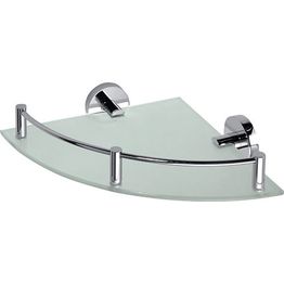 Kylpyhuonehylly nurkkaan Bemeta Omega, kaiteella, hopea