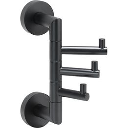 Pyyhekoukku Bemeta Dark, 3 kääntyvää koukkua, musta