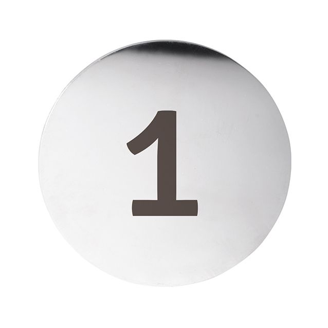 Ovikyltti numero Bemeta Home, pyöreä, kiillotettu teräs