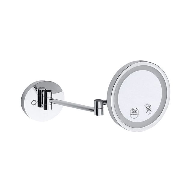 LED-meikkipeili Bemeta, Ø 200 mm, 5-kertainen suurennus, kiiltävä kromi