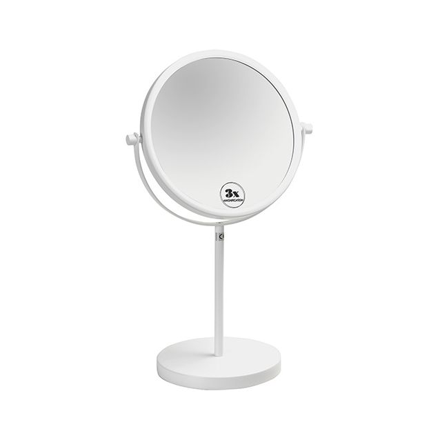 Kaksipuoleinen meikkipeili Bemeta White, Ø 200 mm, vapaasti seisova, valkoinen