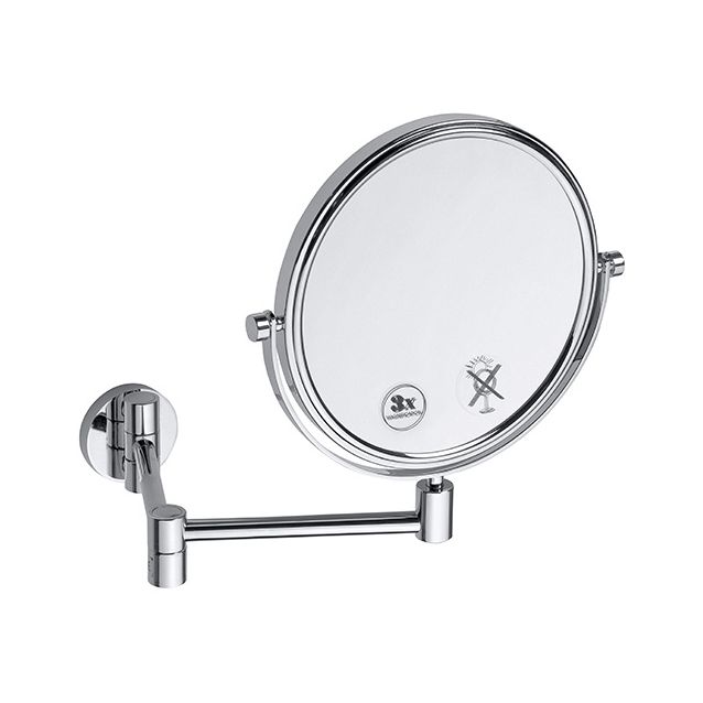 Kaksipuoleinen meikkipeili Bemeta, Ø 200 mm, kaksi niveltä, kiiltävä kromi