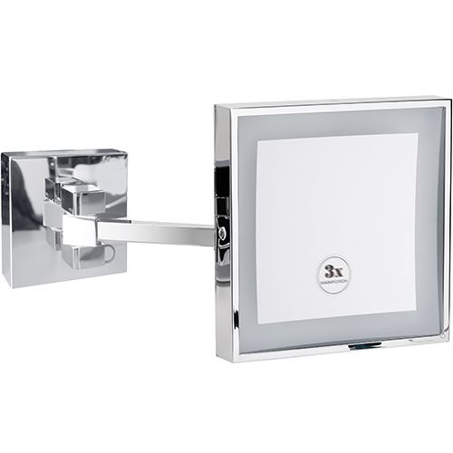 LED-meikkipeili Bemeta, 200x200 mm, kiiltävä kromi