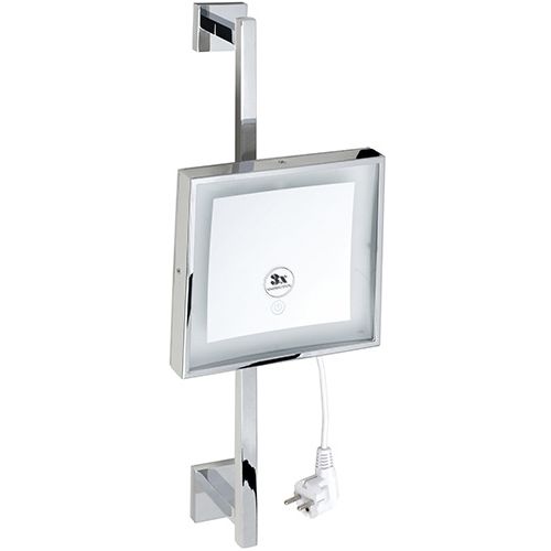 LED-meikkipeili Bemeta, 200x200 mm, neliskulmainen, kiiltävä kromi