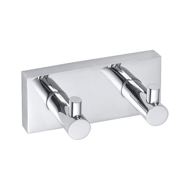 Vaateripustin Bemeta Beta, 120x50 mm, 2 koukkua, hopea