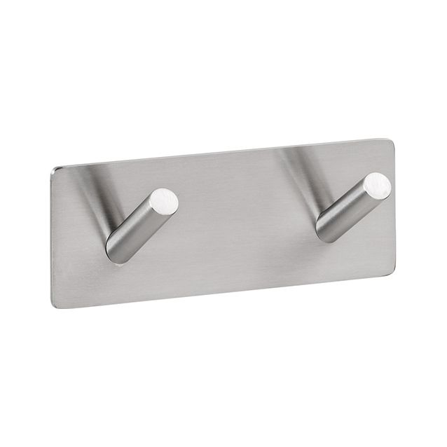 Vaateripustin Bemeta Easy, 2 koukua, harjattu hopea