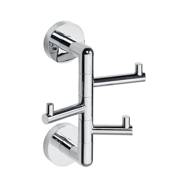 Pyyheteline kolmella koukulla Bemeta Obla, kääntyvä, kiiltävä kromi