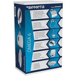 Kylpyhuoneen tarvikesetti Bemeta Omega, 6 osaa, kiillotettu teräs