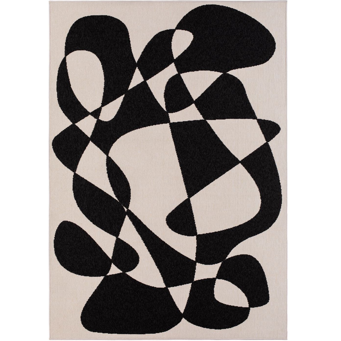 Matto Benina Venus Abstrakt 160x230cm valkoinen/musta