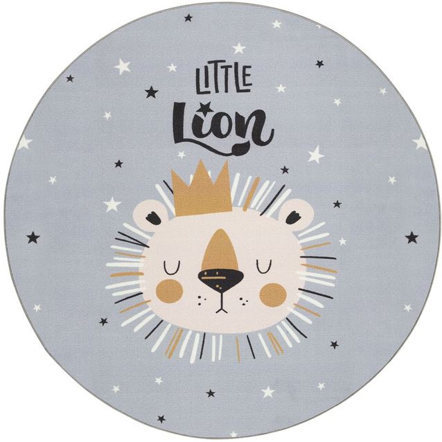 Pyöreä matto Benina Play Lion Ø120cm harmaa