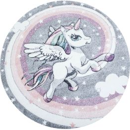Pyöreä matto Benina Atlas Unicorn Ø120cm vaaleanpunainen