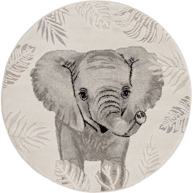 Pyöreä matto Benina Genova Elefantti Ø120cm kerma