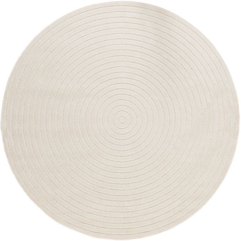 Pyöreä matto Benina Hawaii Circle, sisä- ja ulkokäyttöön, Ø200cm, kerma