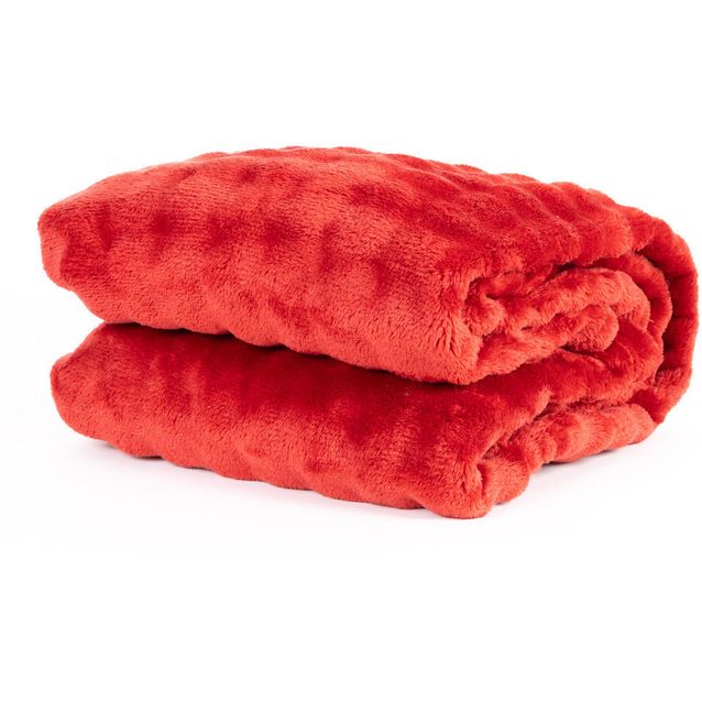 Torkkupeitto Benina Pom Pom, 130x170cm, punainen
