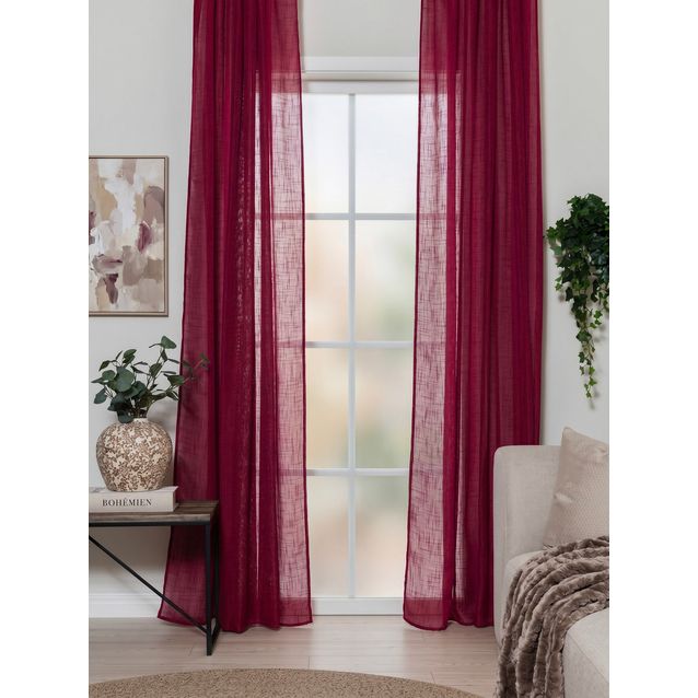 Sivuverho Benina Stella, 140x250cm, punainen, 2kpl/pkt