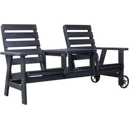 Puutarhapenkki välipöydällä Baltic Garden Kingdom Duo 177cm mustaa