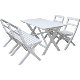 Ruokailuryhmä Baltic Garden Knohult 125cm pöytä + 2 tuolia + sohva valkoinen