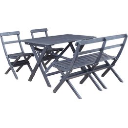 Ruokailuryhmä Baltic Garden Knohult 125cm pöytä + 2 tuolia + sohva musta