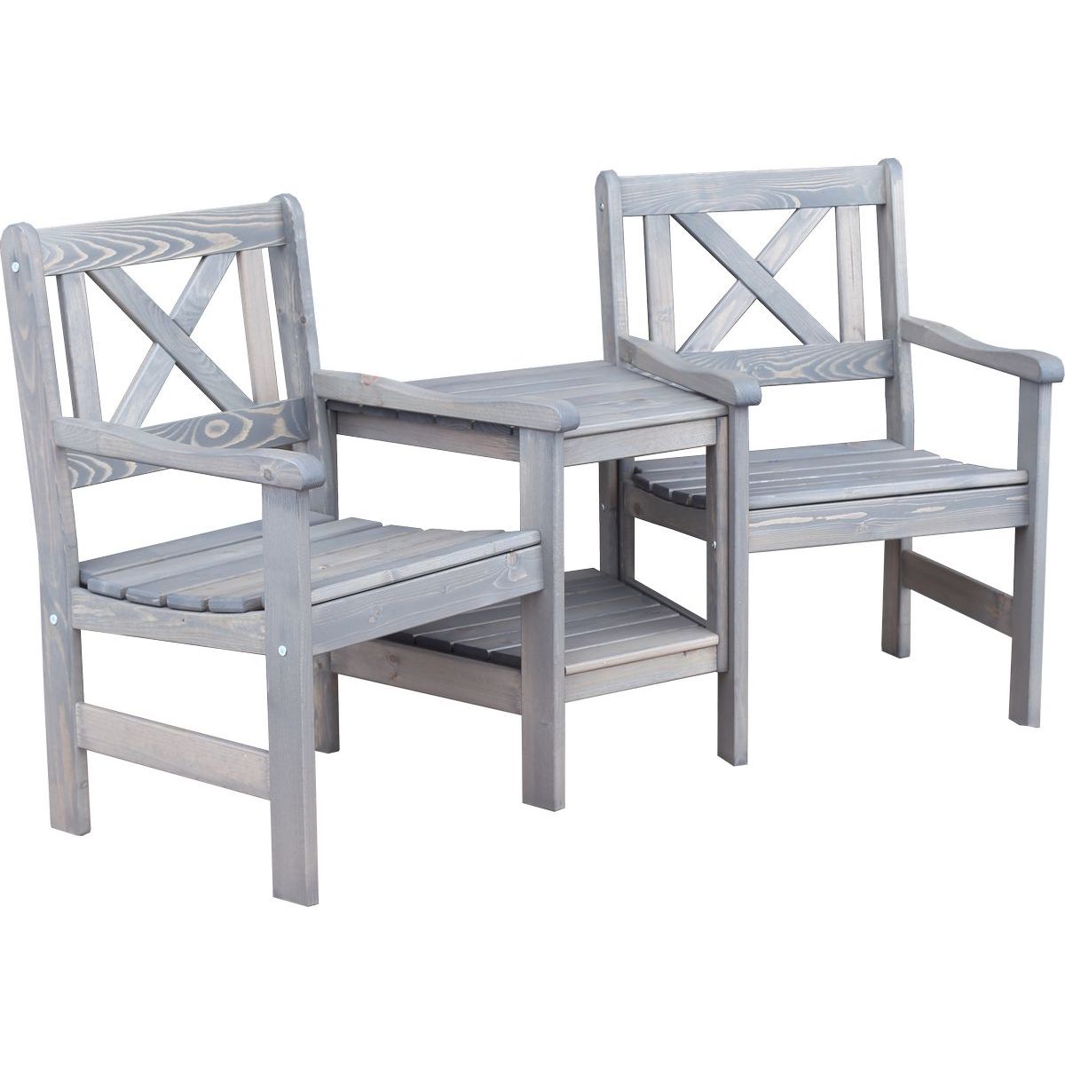 Puutarhapenkki välipöydällä Baltic Garden Europe Loveseat harmaa