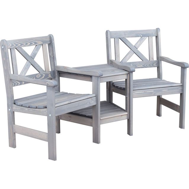 Puutarhapenkki välipöydällä Baltic Garden Europe Loveseat harmaa