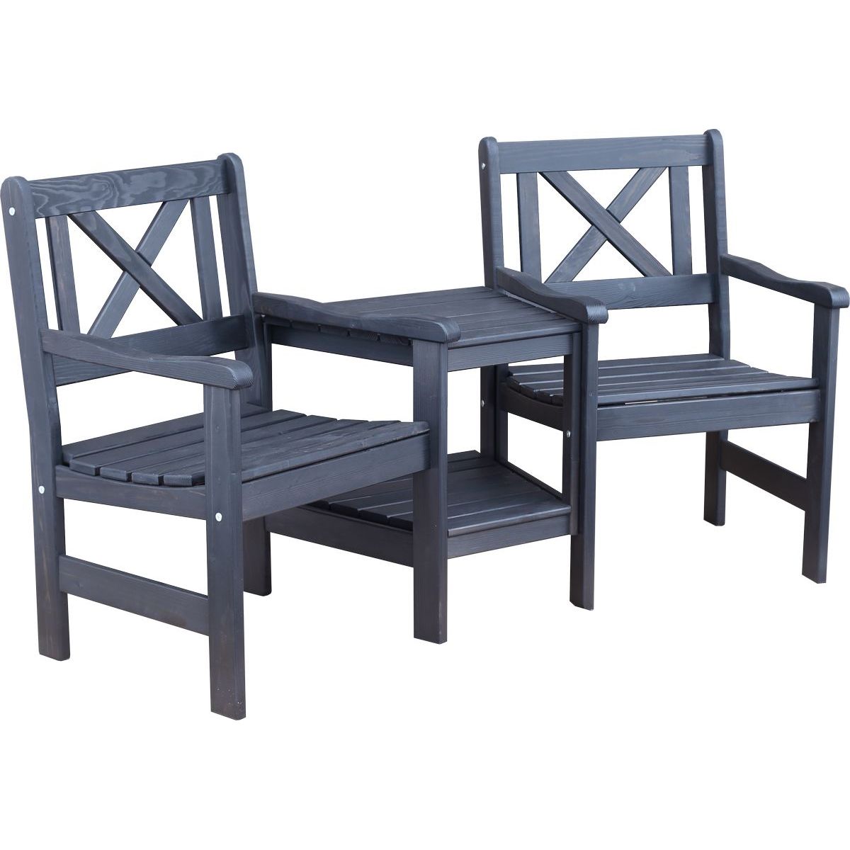 Puutarhapenkki välipöydällä Baltic Garden Europe Loveseat musta