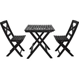 Parvekesetti Baltic Garden Wilma 65x65cm pöytä + 2 tuolia musta