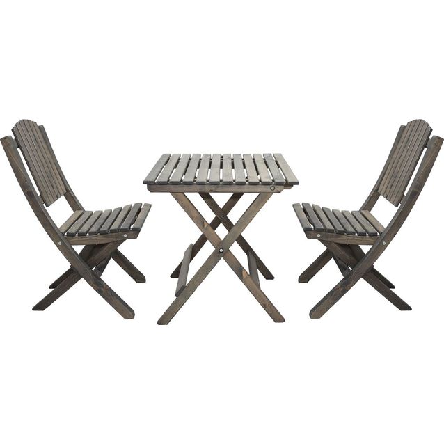 Parvekesetti Baltic Garden Wilma 65x65cm pöytä + 2 Visby tuolia harmaa