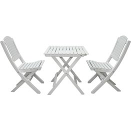Parvekesetti Baltic Garden Wilma 65x65cm pöytä + 2 Visby tuolia valkoinen