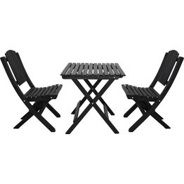 Parvekesetti Baltic Garden Wilma 65x65cm pöytä + 2 Visby tuolia musta