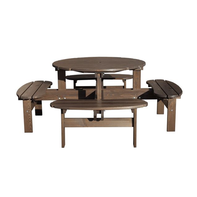 Piknik-pöytäryhmä Baltic Garden Rondo 199cm ruskea