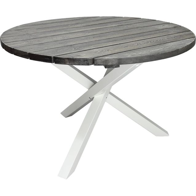 Puutarhapöytä Baltic Garden Scottsdale Ø112cm harmaa/valkoinen