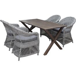 Ruokailuryhmä Baltic Garden, 150x77cm Scottsdale-pöytä + 4 Rosie-tuolia