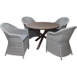 Ruokailuryhmä Baltic Garden, Ø112cm Scottsdale-pöytä + 4 Daisy-tuolia