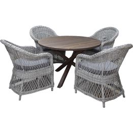 Ruokailuryhmä Baltic Garden, Ø112cm Scottsdale-pöytä + 4 Rosie-tuolia