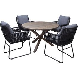 Ruokailuryhmä Baltic Garden, Ø112cm Scottsdale-pöytä + 4 Maggie-tuolia