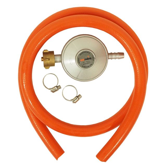 Kierreventtiilipullon matalapainesäädin Easy Cooking, letku 120 cm, EN16129-yhteensopiva