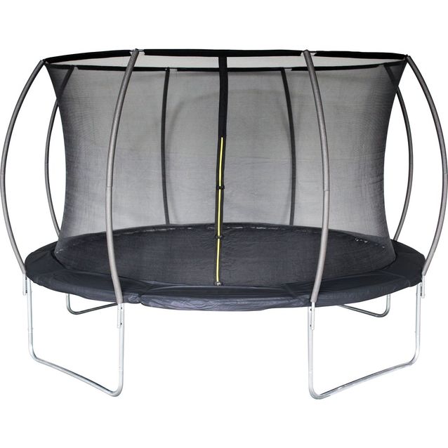 Trampoliini turvaverkolla Gymsport  4.27m sis. tikkaat musta