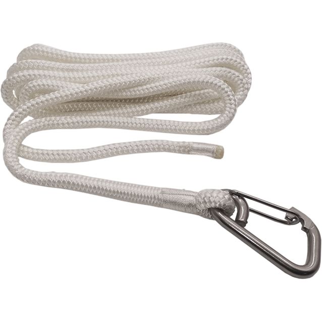 Kiinnitysköysi karbiinihaalla Arctic Marine, 14mm, 10m, uppoava, valkoinen