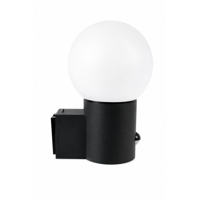 Led Energie Seinävalaisin Globus E27 PIR, tummanharmaa/opaali