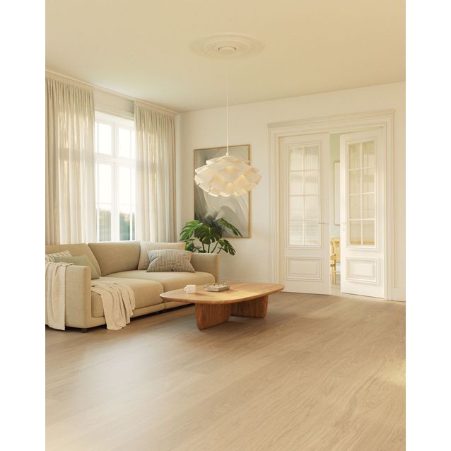 Kovetettu puulattia Bjelin Tammi Blend XL Misty White, mattalakattu