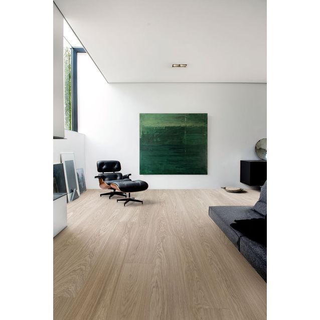 Kovetettu puulattia Bjelin Tammi Vejby 3.0 Misty White XXL, harjattu, mattalakattu