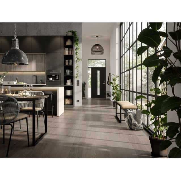 Kovetettu puulattia Bjelin Tammi Bonnarp 3.0 L Earth Grey, harjattu, mattalakattu