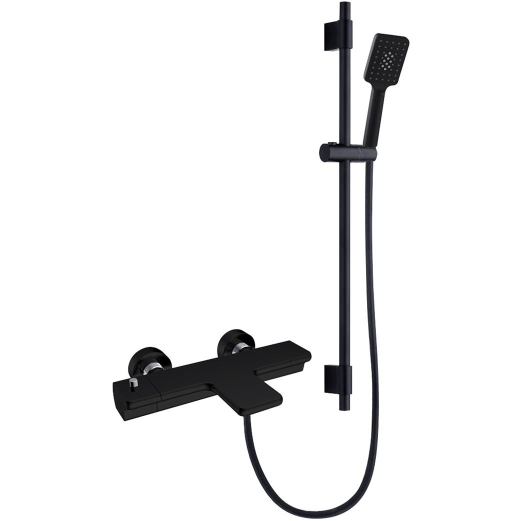 Suihkusetti Bathlife Skur, termostaattihanalla, juoksuputkella, hierova suihku, musta