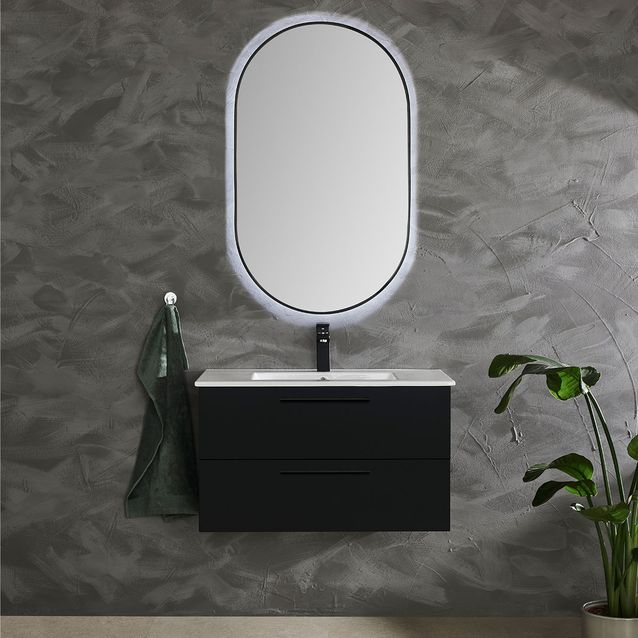 Allaskaappi pesualtaalla Bathlife Lust 80 musta