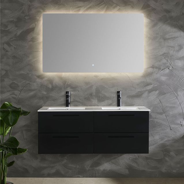 Allaskaappi kaksoisaltaalla Bathlife Lust 1200x480 mm musta
