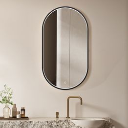 Valopeili Bathlife Lysa, soikea, 500x900 mm, musta