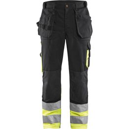 Riipputaskuhousut Blåkläder 1529 Highvis musta/huomiokeltainen